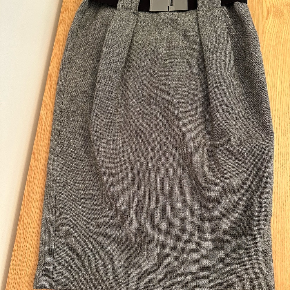 Zara Gray Pleated Pencil Skirt for Work